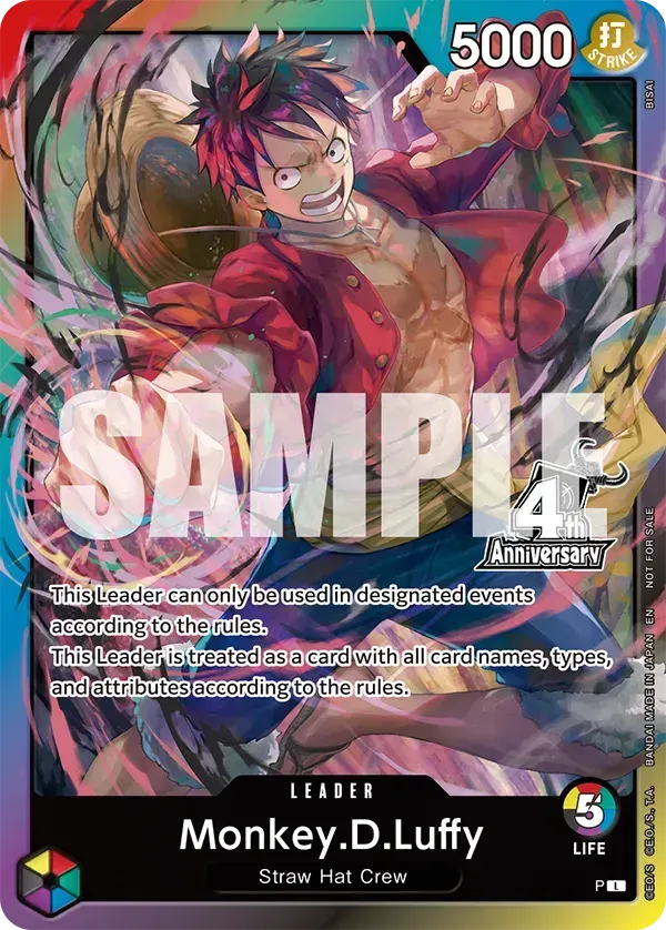 Carta de Líder Monkey.D.Luffy del 4.º aniversario